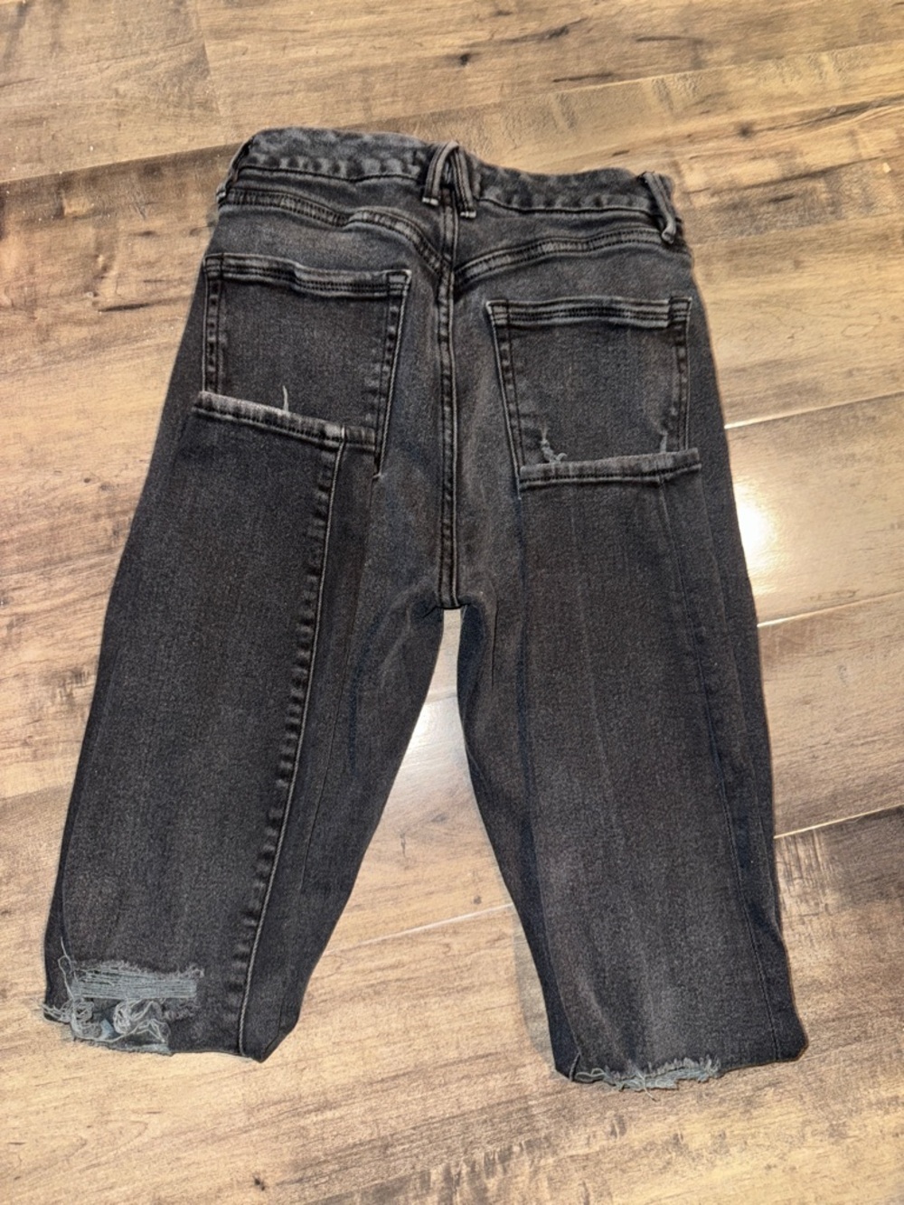 Good American Black Distressed Skinny Jeans High Rise Sz 2/26 Khloe K - Picture 12 of 12